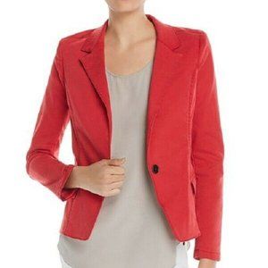 Anorak M Red Twill One Button Blazer NWT CZ25